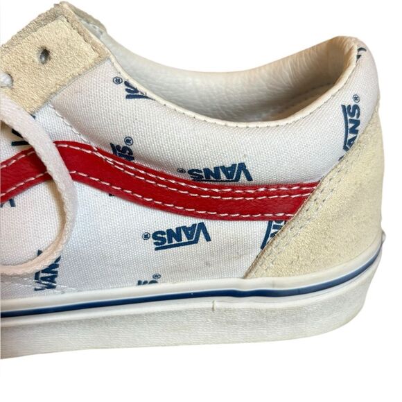 Vans Old Skool Canvas Low Top Sneaker All Over Logo Mens 8.5 Womens 10 - Picture 8 of 9